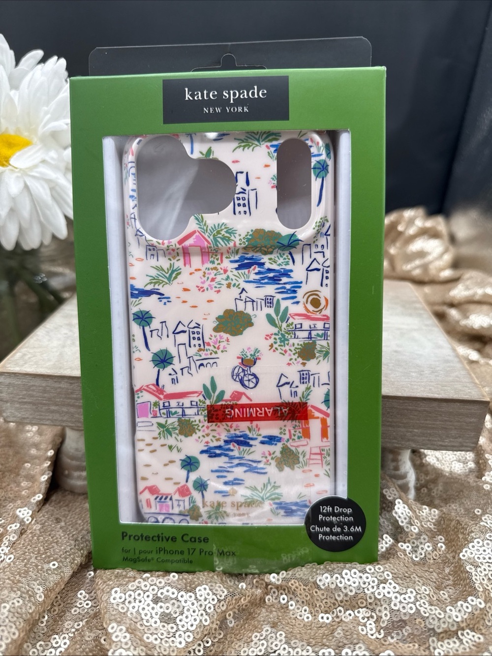 kate spade New York White Scenic iPhone 17 Pro Max Protective Case NEW